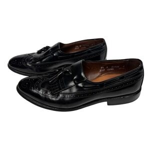 Allen Edmonds EUC Arlington Loafers Men's 9.5 D Black Wingtip Kiltie Tassel